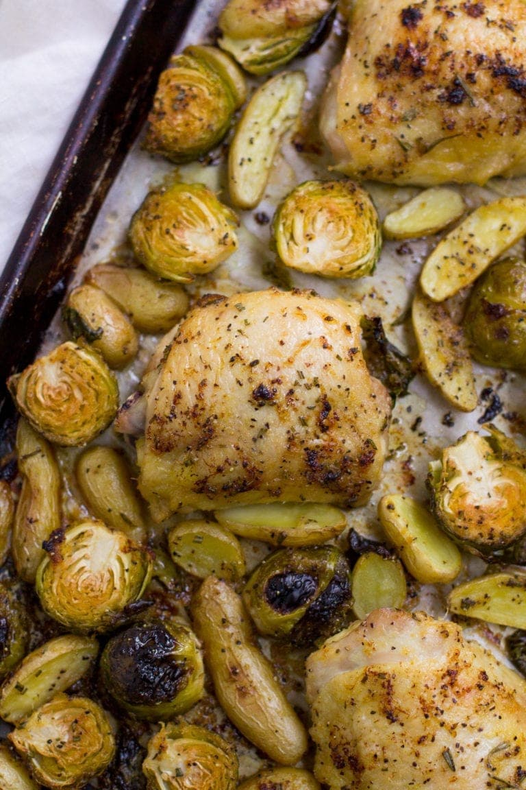 Lemon Rosemary Sheet Pan Chicken Thighs The Clean Eating Couple