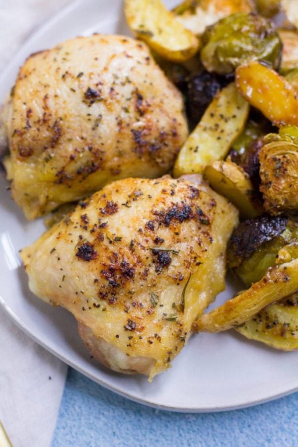 Lemon Rosemary Sheet Pan Chicken Thighs The Clean Eating Couple