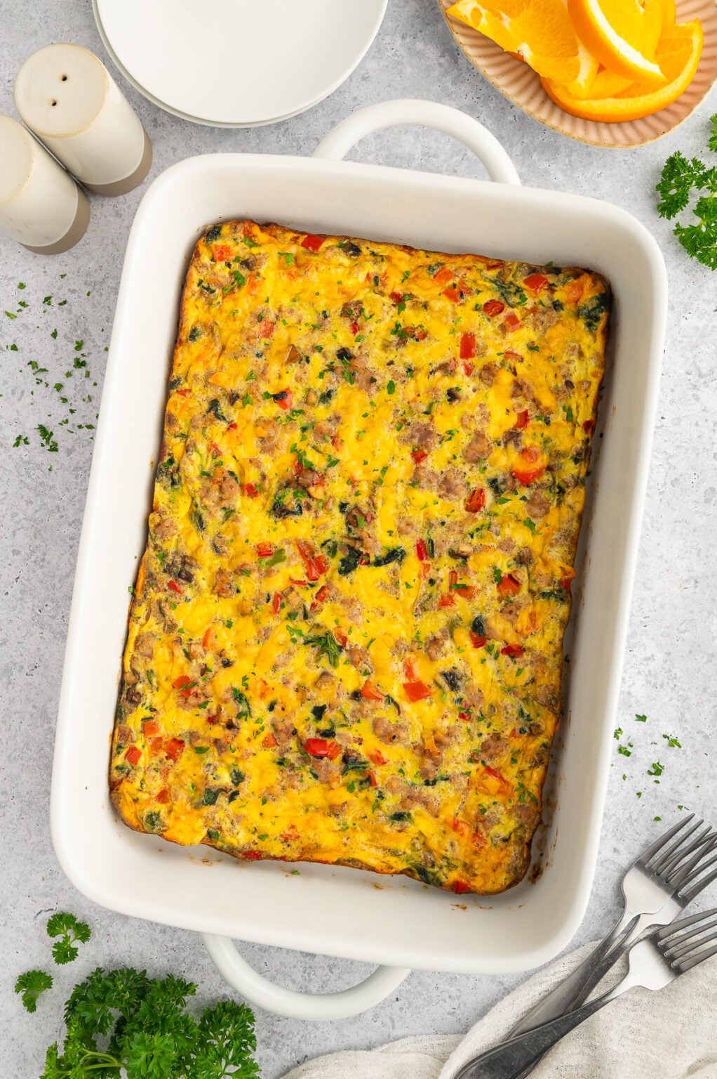 Sausage Egg Casserole without Bread - The Clean Eating Couple