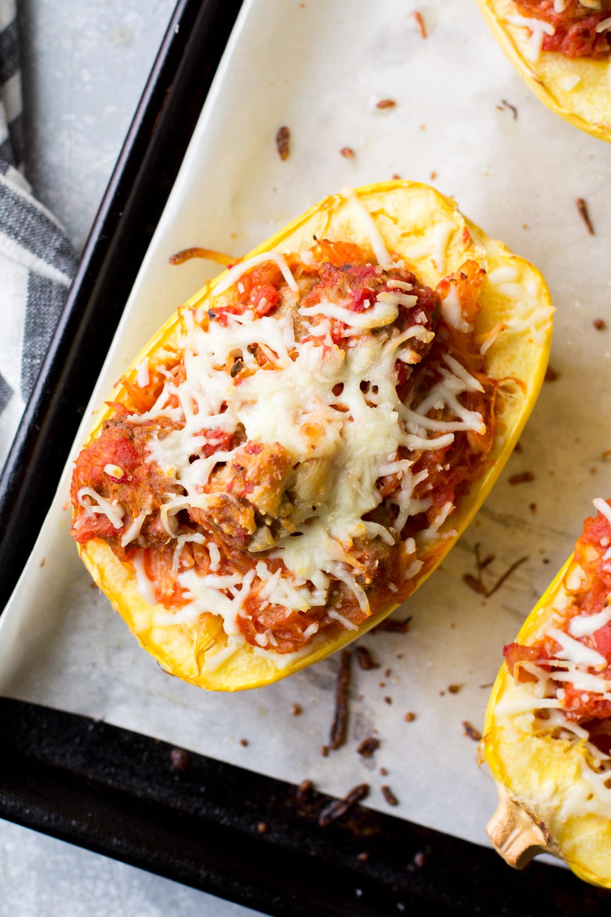 Meatball Spaghetti Squash Boats The Clean Eating Couple
