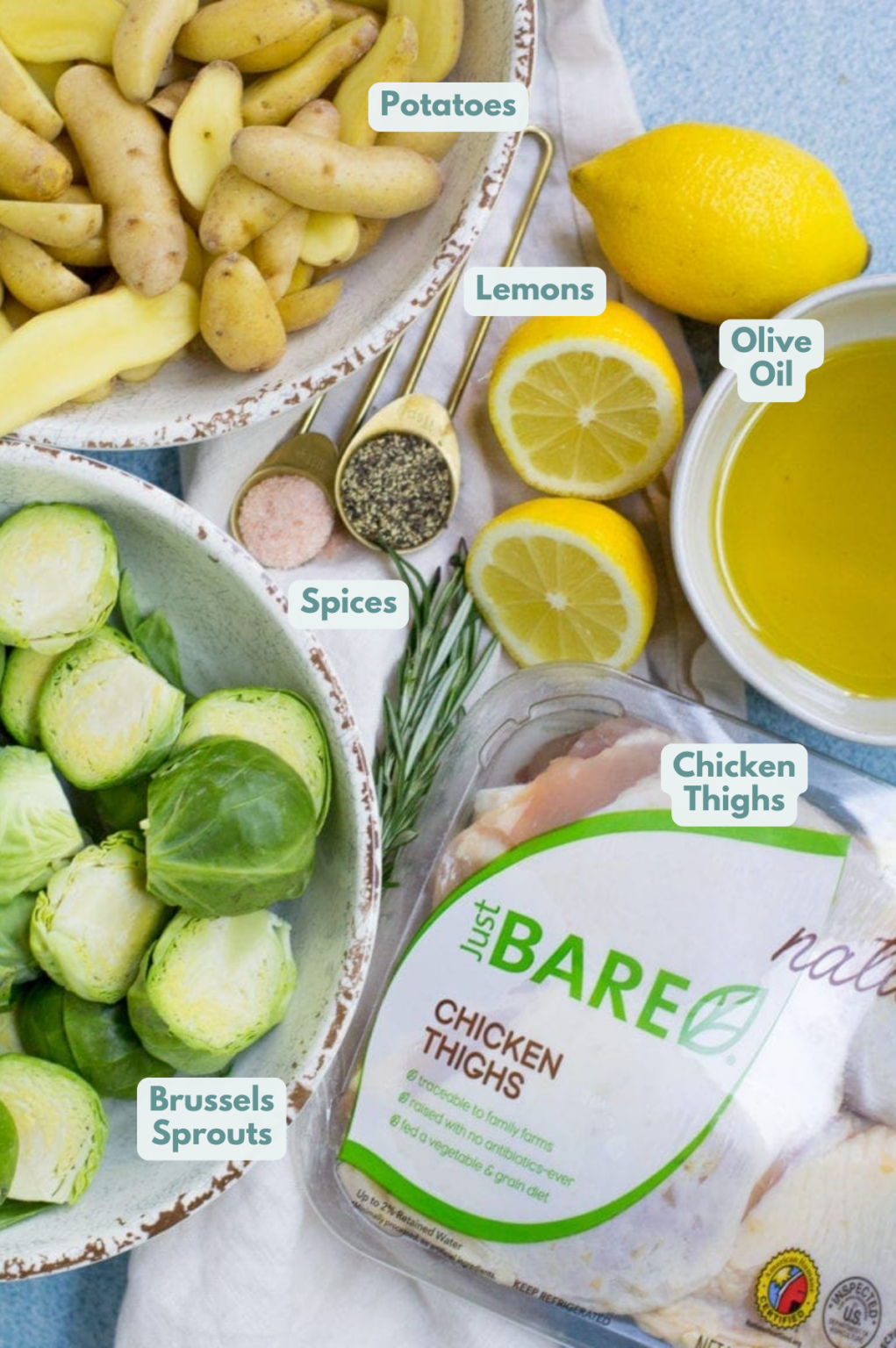 Lemon Rosemary Sheet Pan Chicken Thighs | The Clean Eating Couple