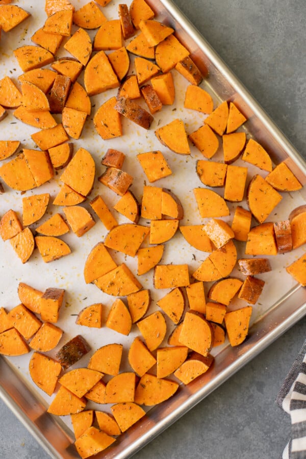 Savory Roasted Sweet Potato Cubes The Clean Eating Couple