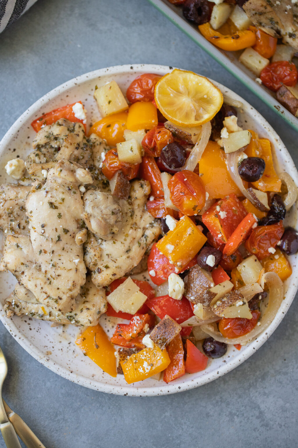Greek Chicken Thighs Recipe (Sheet Pan) The Clean Eating Couple