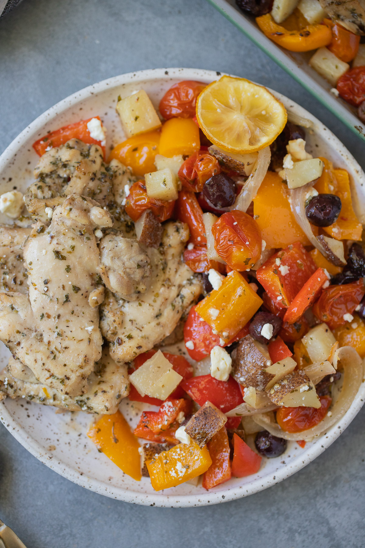 Greek Chicken Thighs Recipe (Sheet Pan) The Clean Eating Couple
