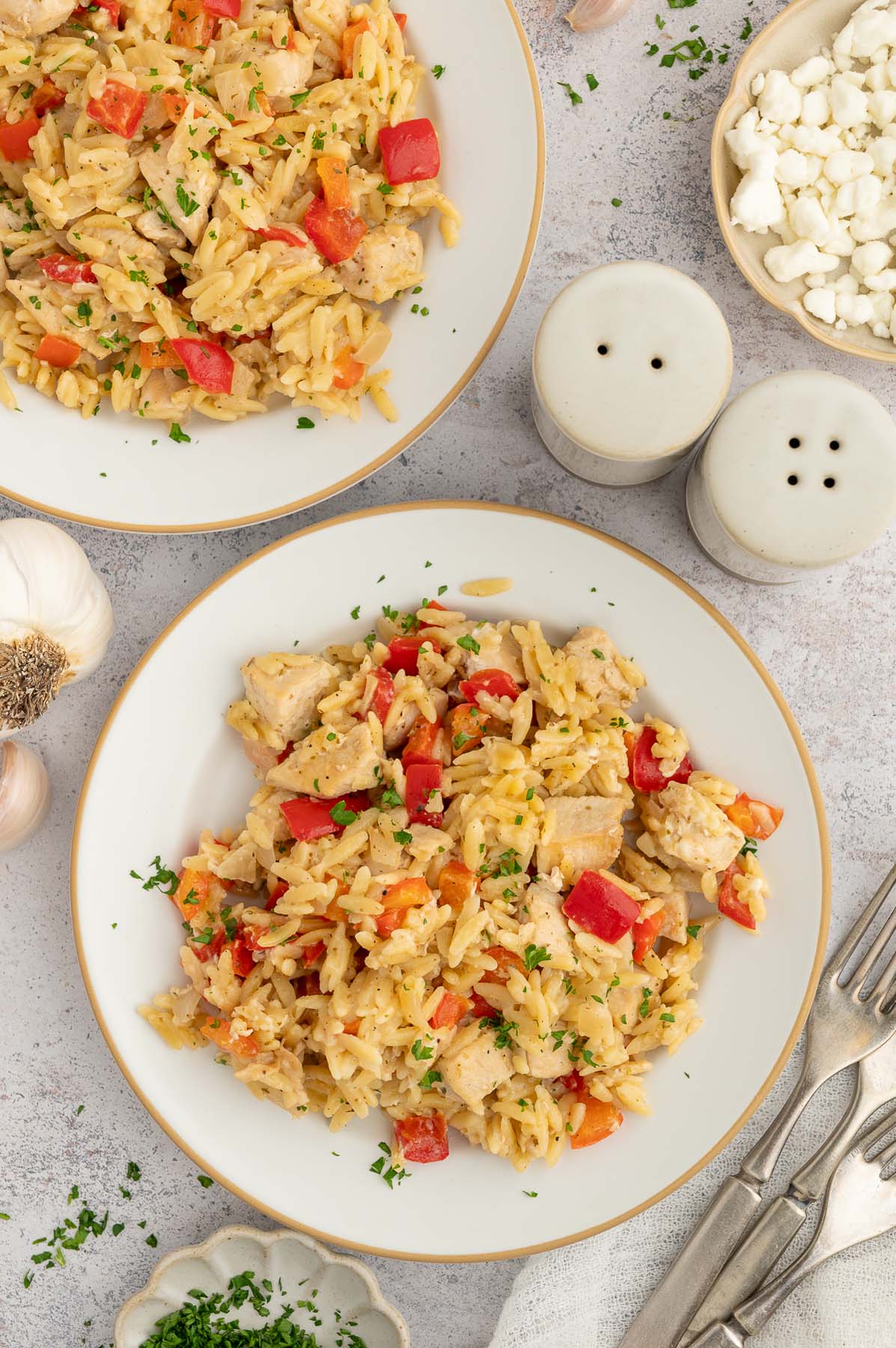One Pot Red Pepper Chicken Orzo
