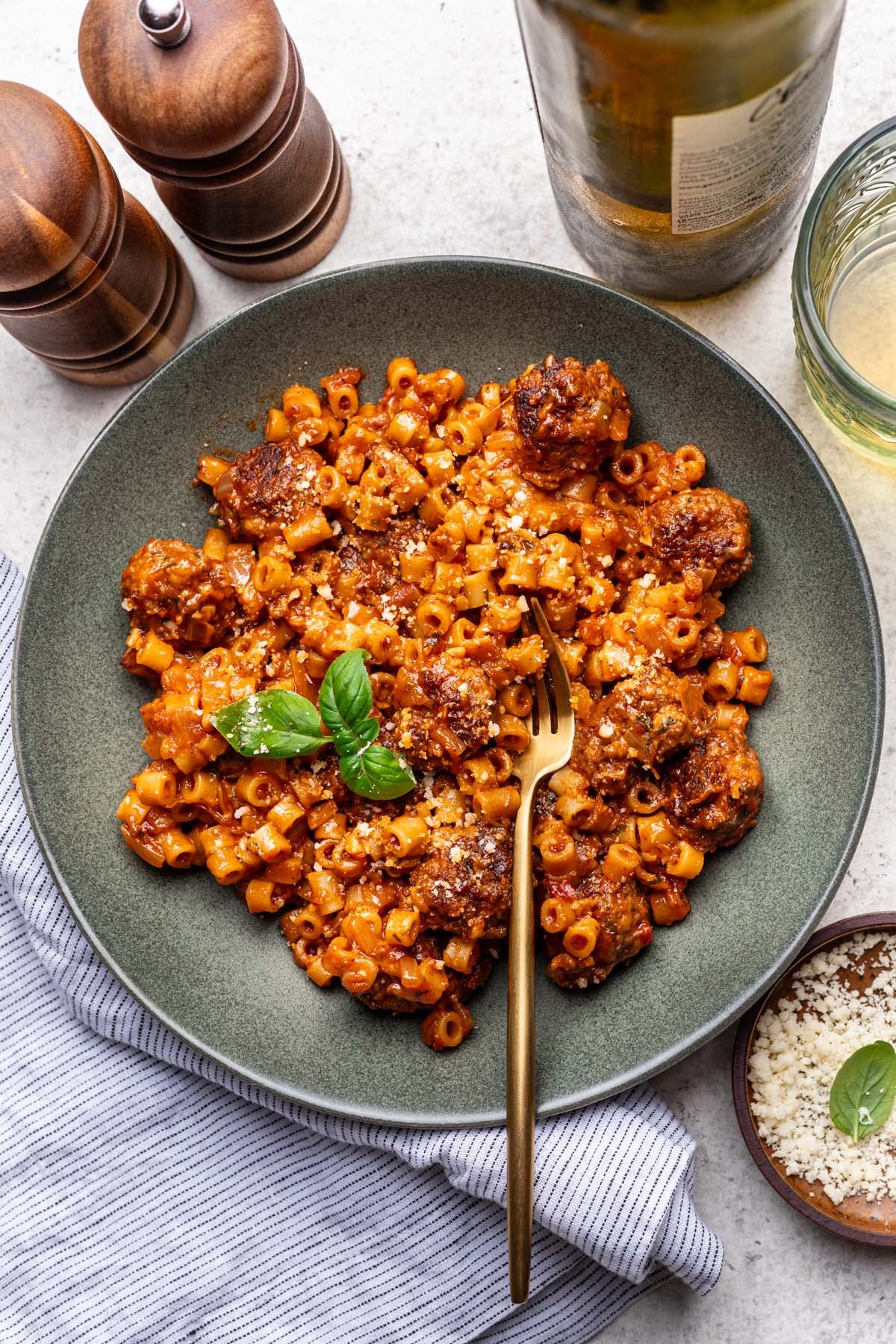 One Pot Meatball Ditalini