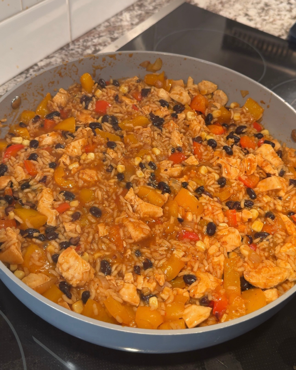 cooked chicken enchilada rice